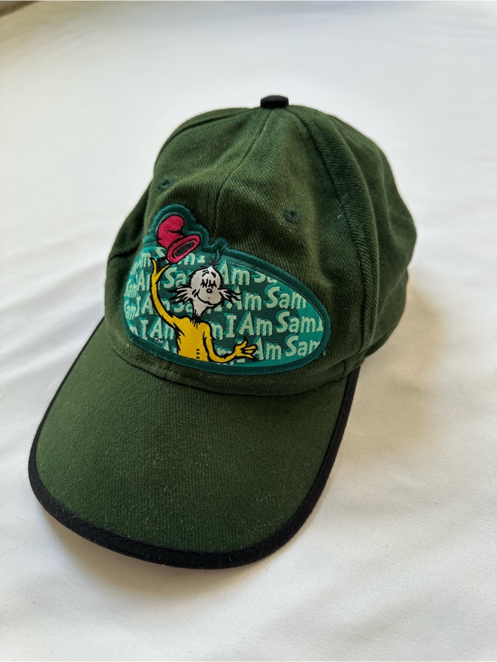 Dr Seuss Green 'I Am Sam' Cartoon Patch Baseball Cap